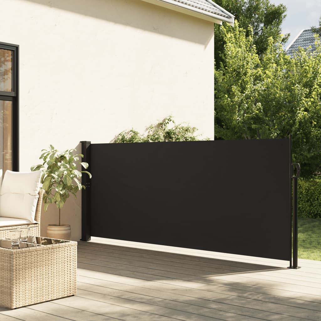 vidaXL Auvent latéral rétractable noir 140x600 cm