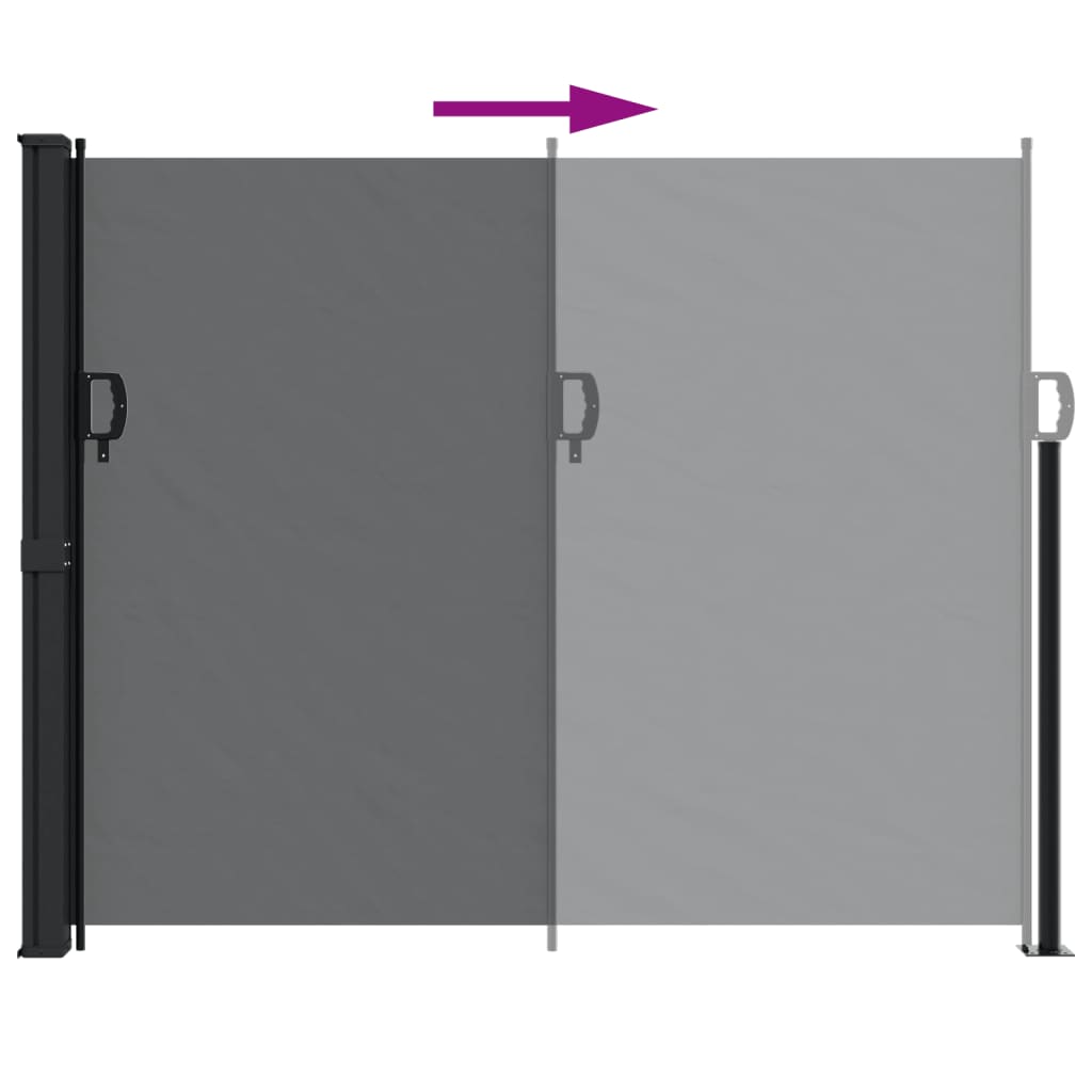vidaXL Auvent latéral rétractable noir 160x600 cm