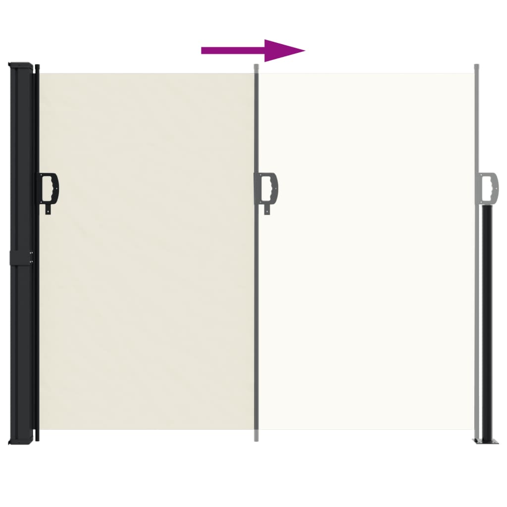 vidaXL Auvent latéral rétractable crème 160x600 cm