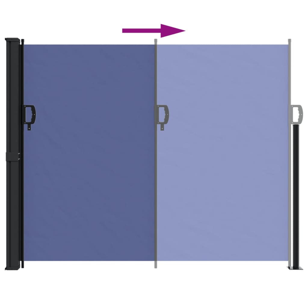 vidaXL Auvent latéral rétractable bleu 160x600 cm
