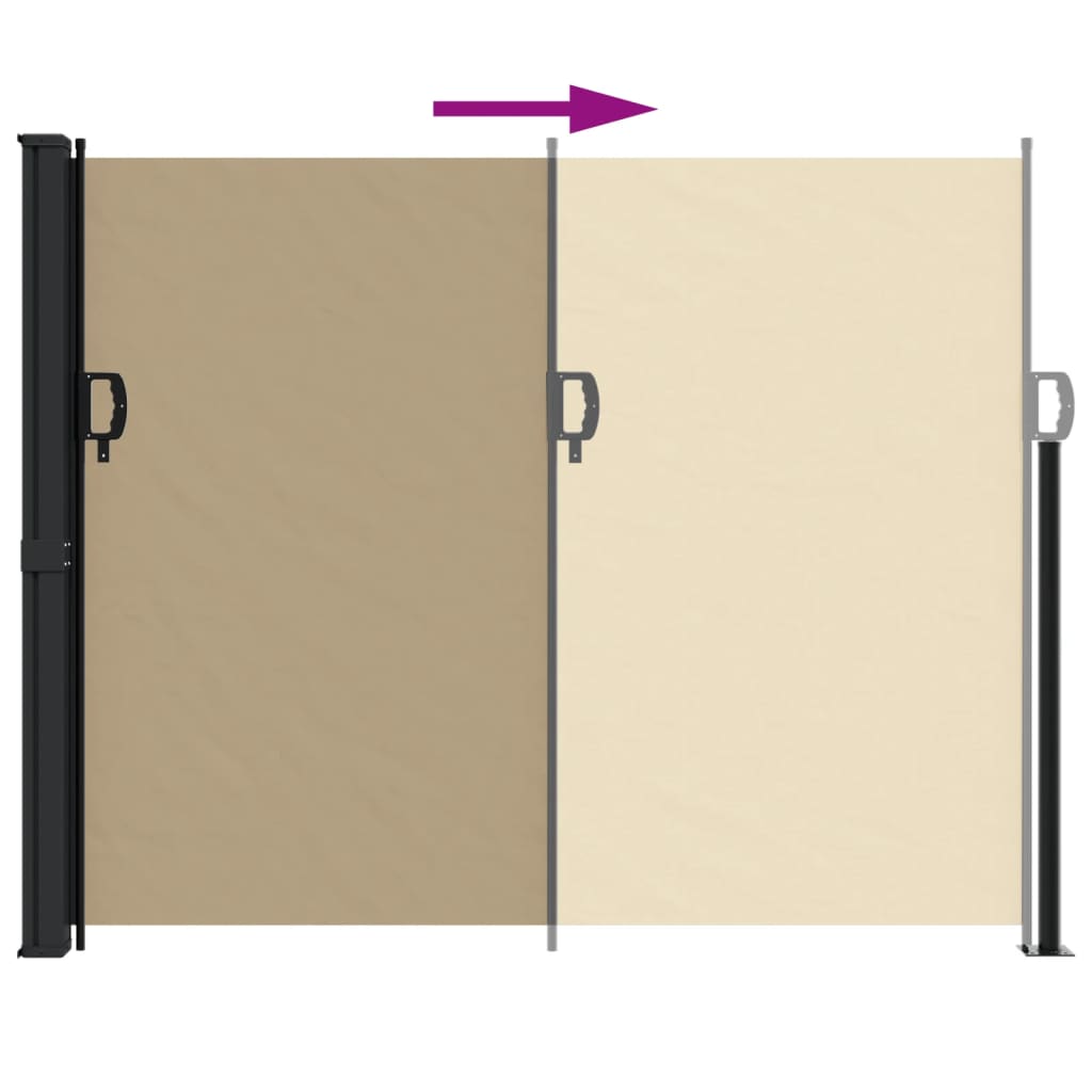 vidaXL Auvent latéral rétractable beige 160x600 cm