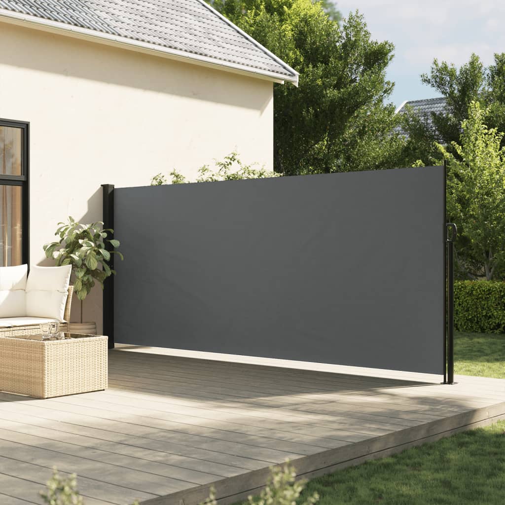 vidaXL Auvent latéral rétractable anthracite 160x600 cm