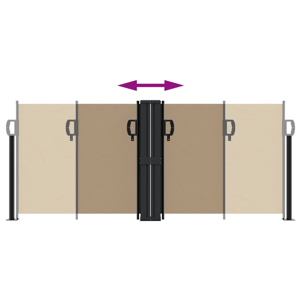 vidaXL Auvent latéral rétractable taupe 100x600 cm