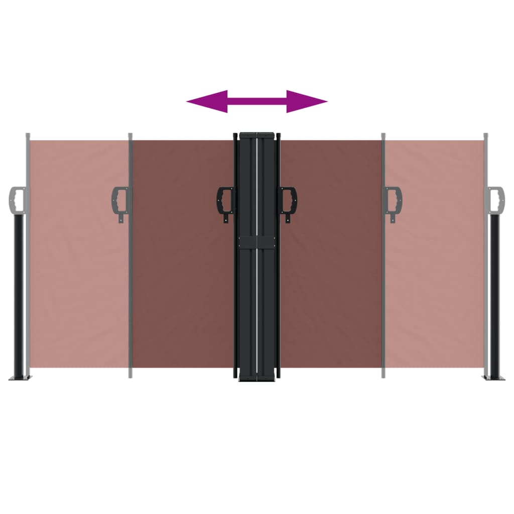 vidaXL Auvent latéral rétractable marron 120x600 cm