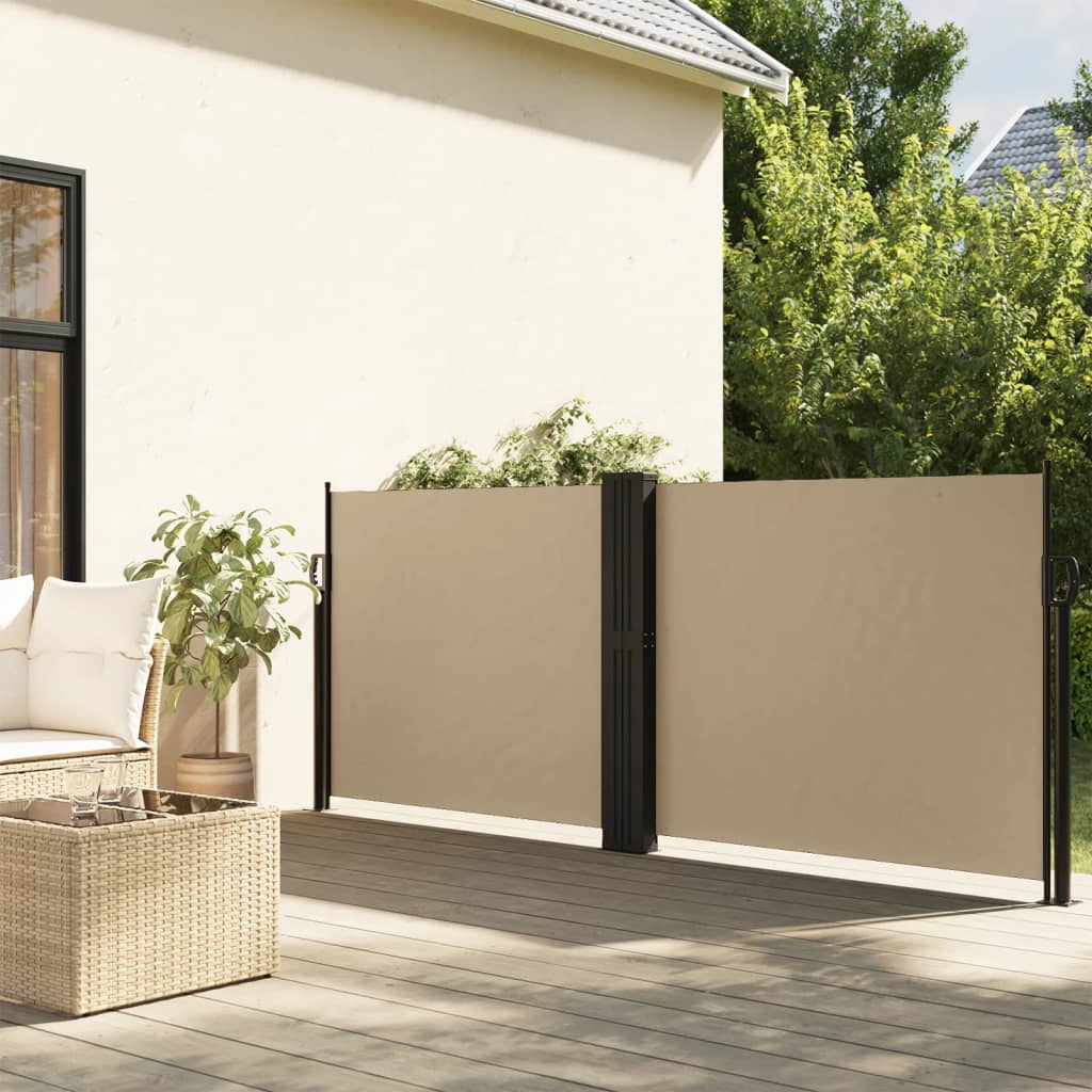 vidaXL Auvent latéral rétractable beige 120x600 cm