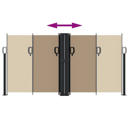 vidaXL Auvent latéral rétractable taupe 120x600 cm