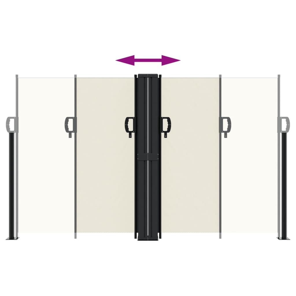 vidaXL Auvent latéral rétractable crème 140x600 cm