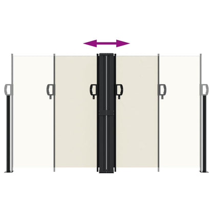 vidaXL Auvent latéral rétractable crème 140x600 cm