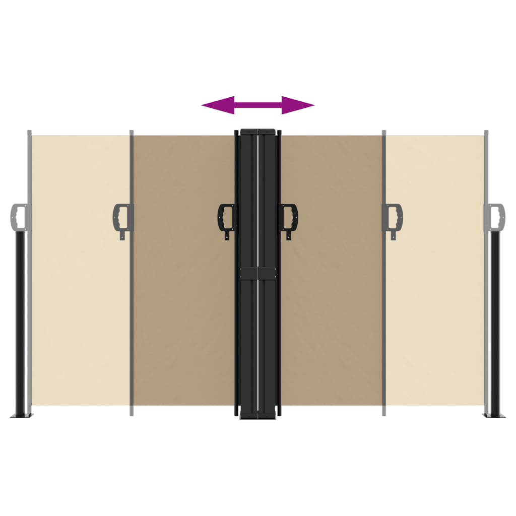 vidaXL Auvent latéral rétractable beige 140x600 cm