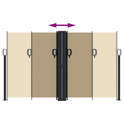 vidaXL Auvent latéral rétractable beige 140x600 cm