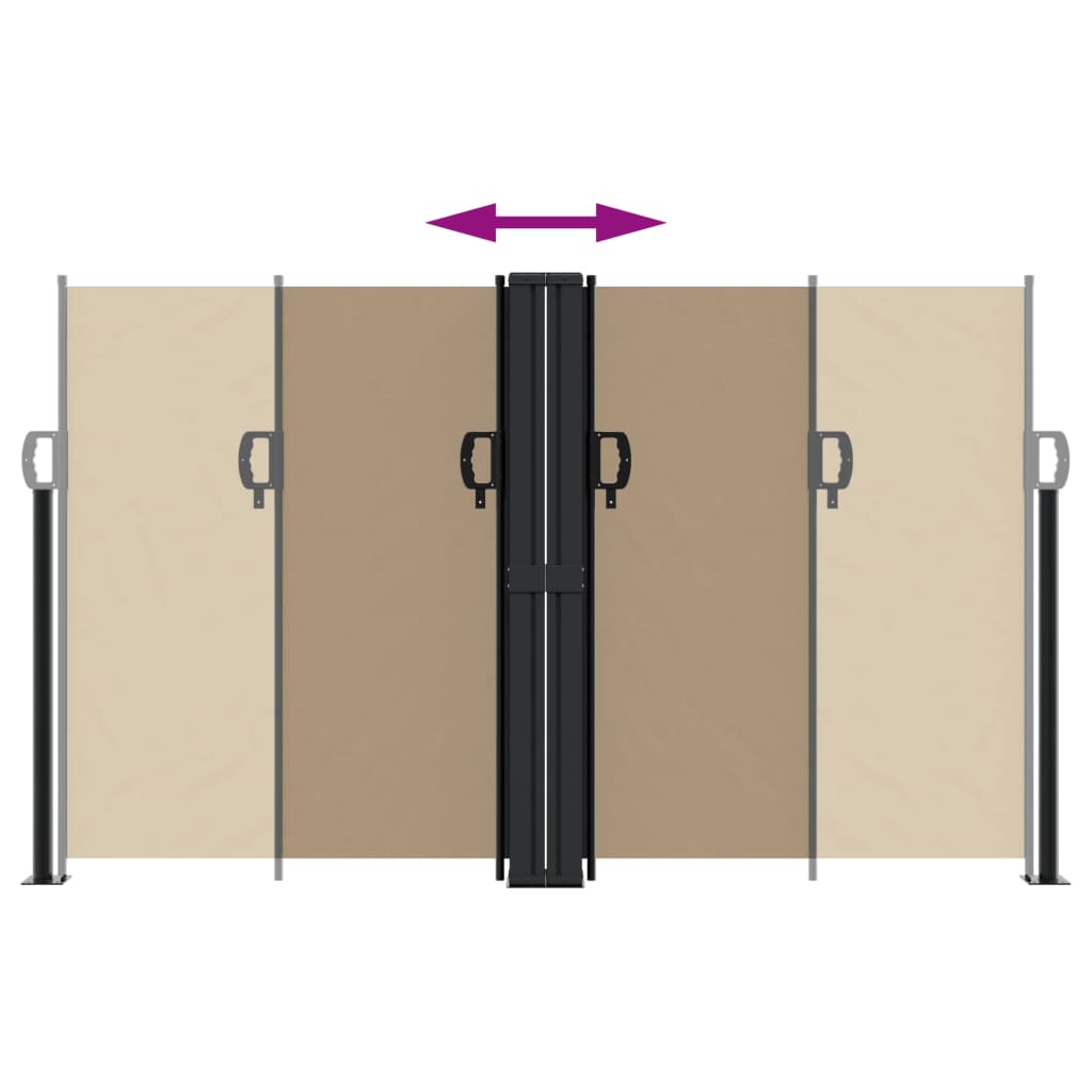vidaXL Auvent latéral rétractable taupe 140x600 cm