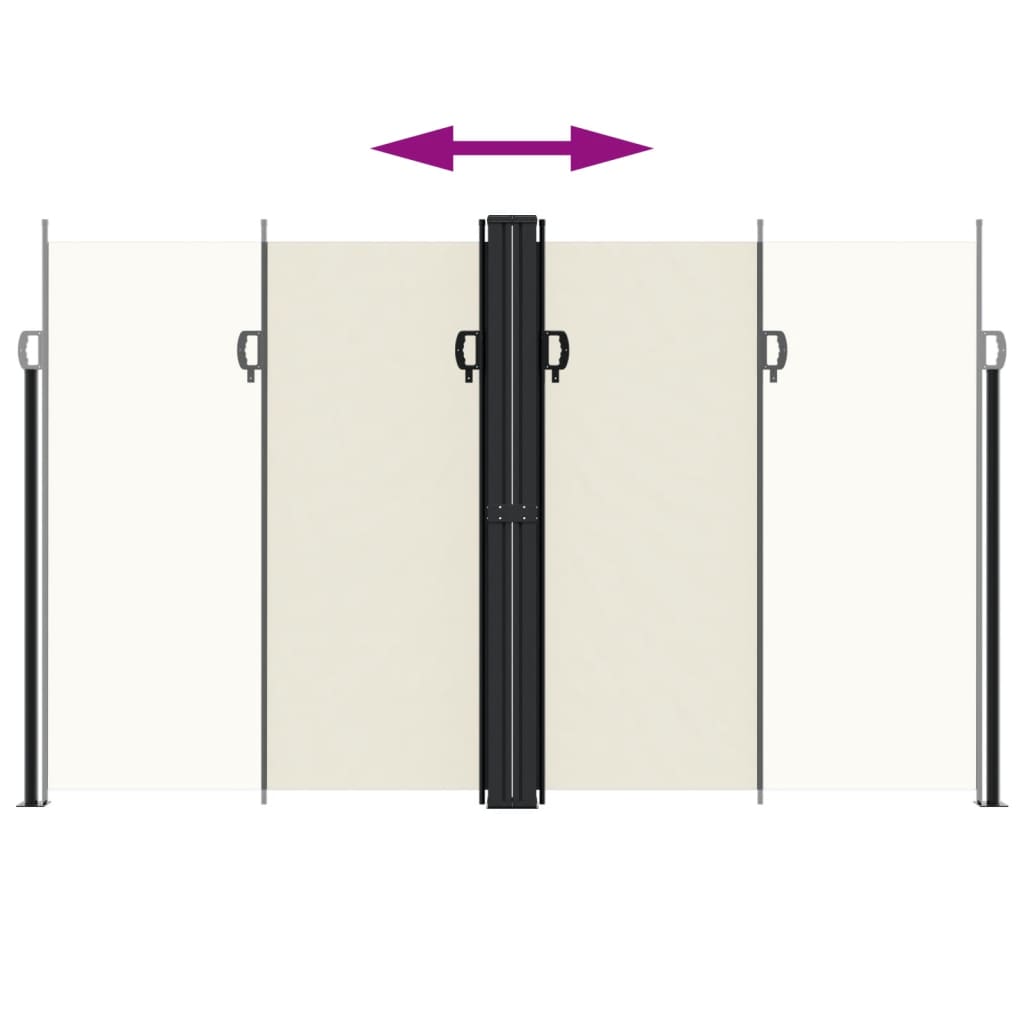 vidaXL Auvent latéral rétractable crème 200x600 cm