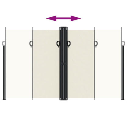 vidaXL Auvent latéral rétractable crème 200x600 cm