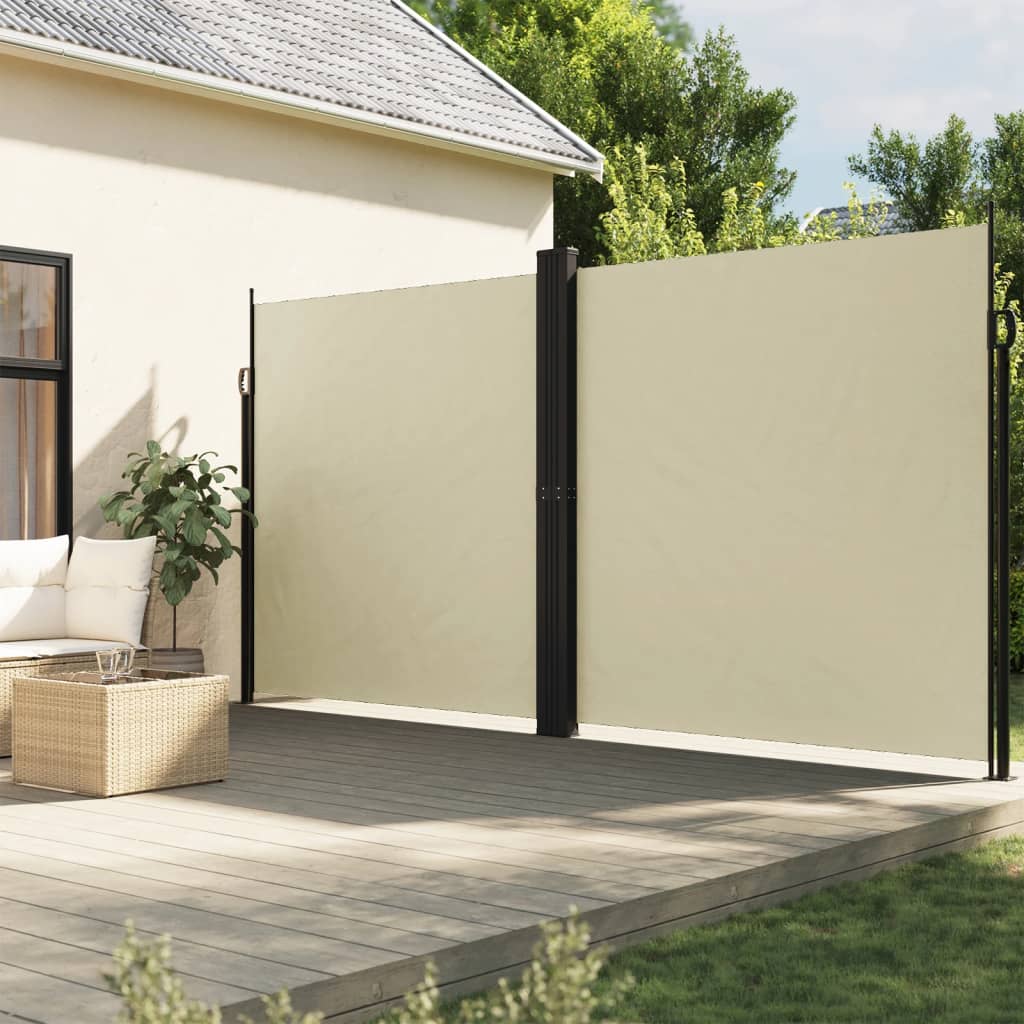 vidaXL Auvent latéral rétractable crème 200x600 cm