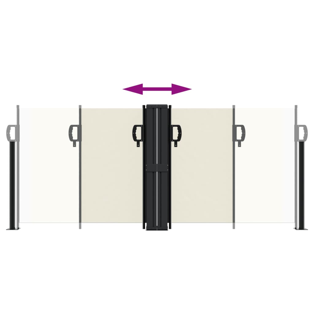vidaXL Auvent latéral rétractable crème 100x1000 cm