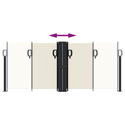vidaXL Auvent latéral rétractable crème 100x1000 cm