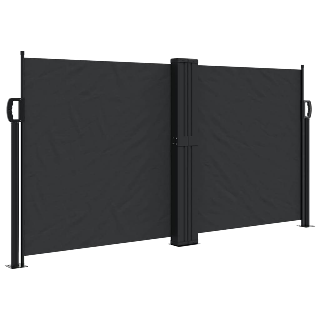 vidaXL Auvent latéral rétractable noir 120x1000 cm