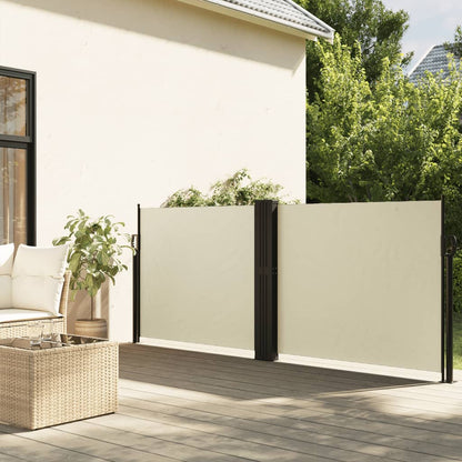 vidaXL Auvent latéral rétractable crème 120x1000 cm
