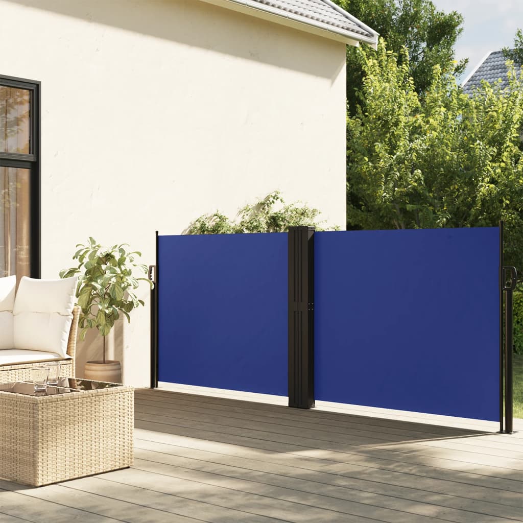 vidaXL Auvent latéral rétractable bleu 120x1000 cm