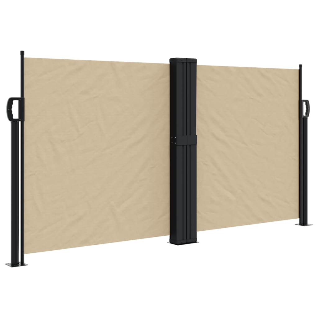 vidaXL Auvent latéral rétractable beige 120x1000 cm