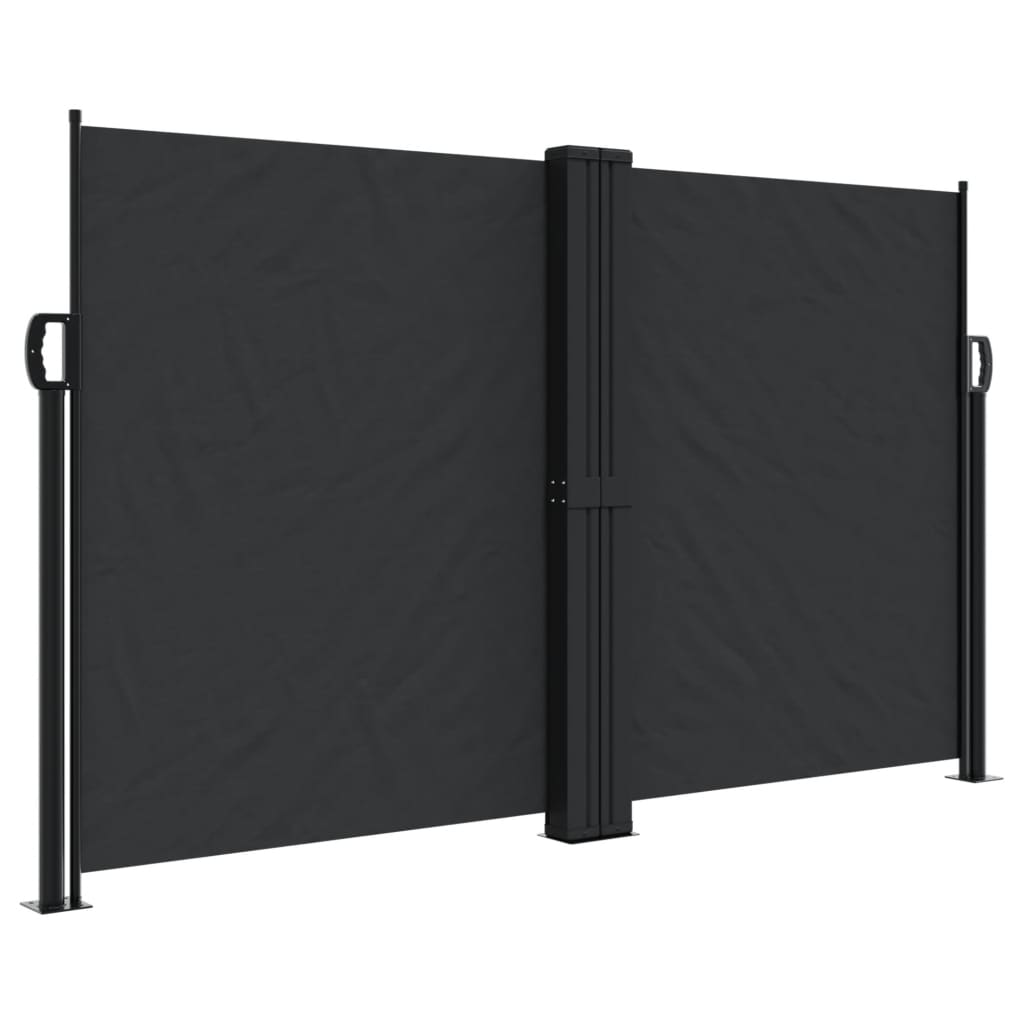 vidaXL Auvent latéral rétractable noir 140x1000 cm