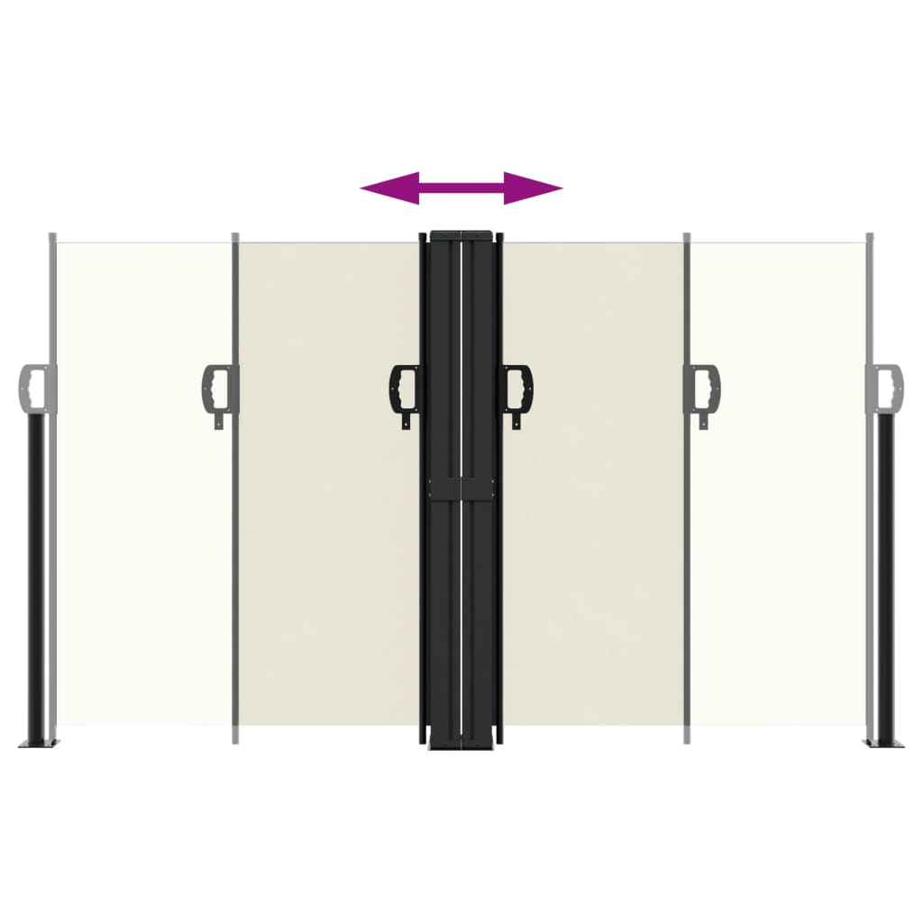 vidaXL Auvent latéral rétractable crème 140x1000 cm
