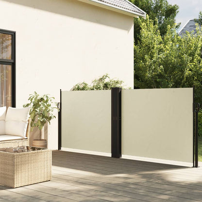 vidaXL Auvent latéral rétractable crème 140x1000 cm