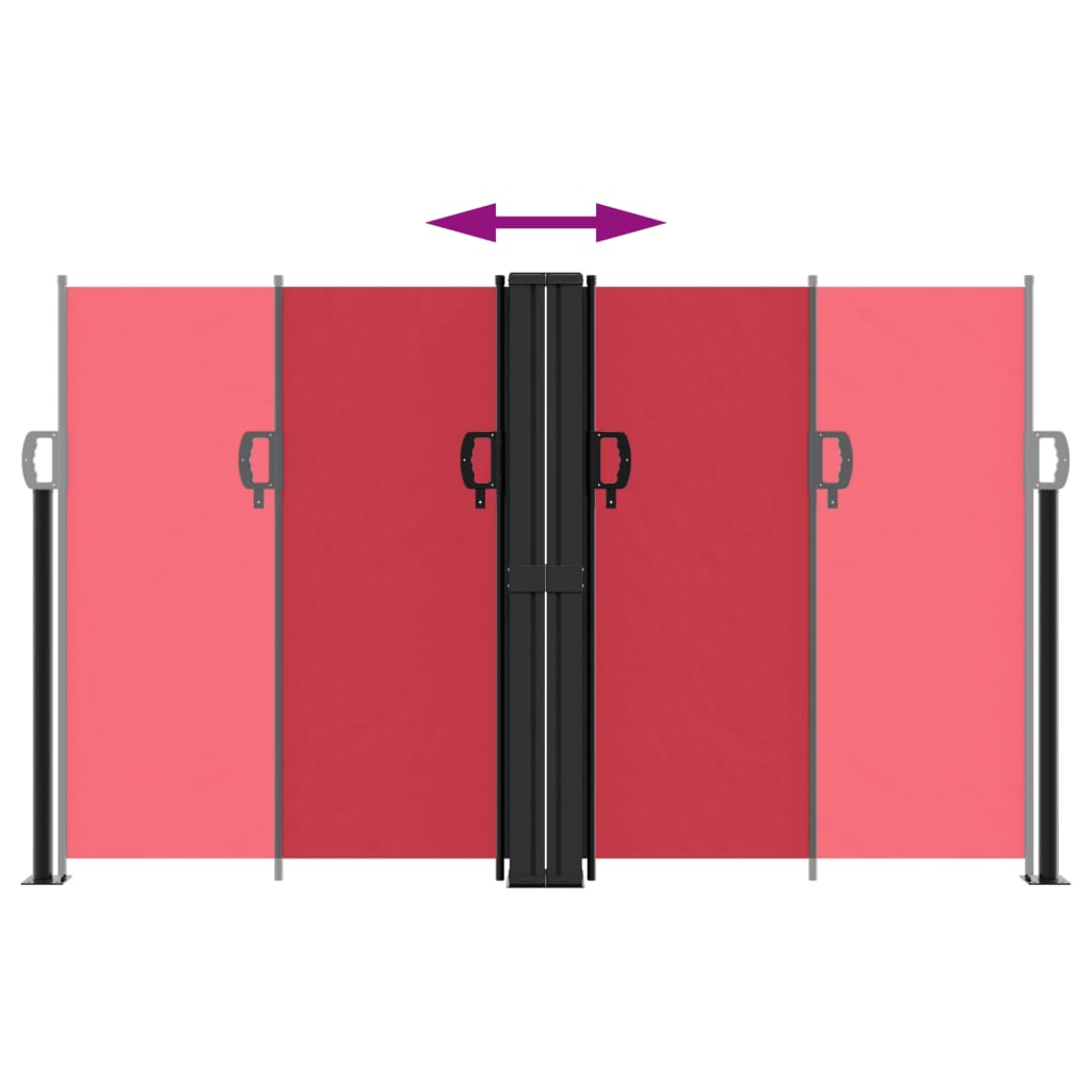 vidaXL Auvent latéral rétractable rouge 140x1000 cm