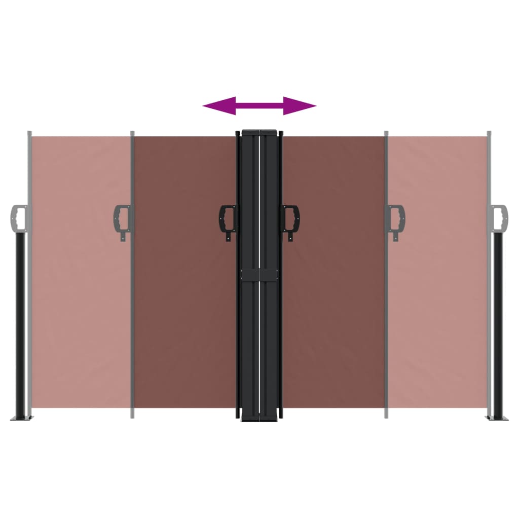 vidaXL Auvent latéral rétractable marron 140x1000 cm
