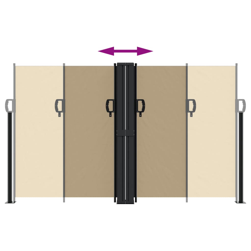 vidaXL Auvent latéral rétractable beige 140x1000 cm
