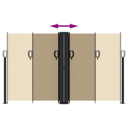 vidaXL Auvent latéral rétractable beige 140x1000 cm