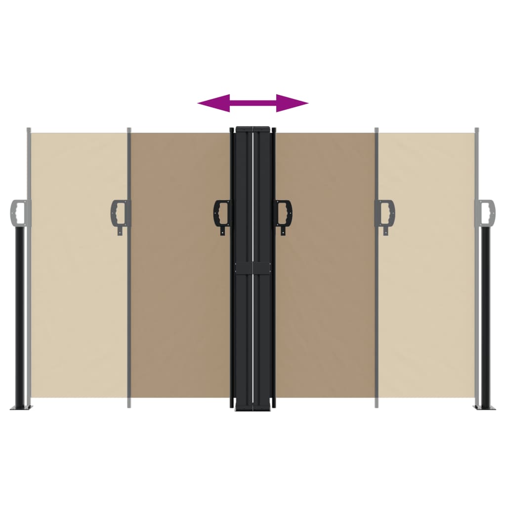 vidaXL Auvent latéral rétractable taupe 140x1000 cm