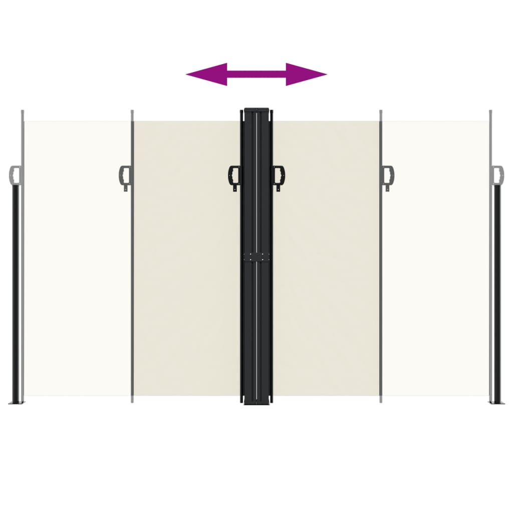 vidaXL Auvent latéral rétractable crème 200x1000 cm