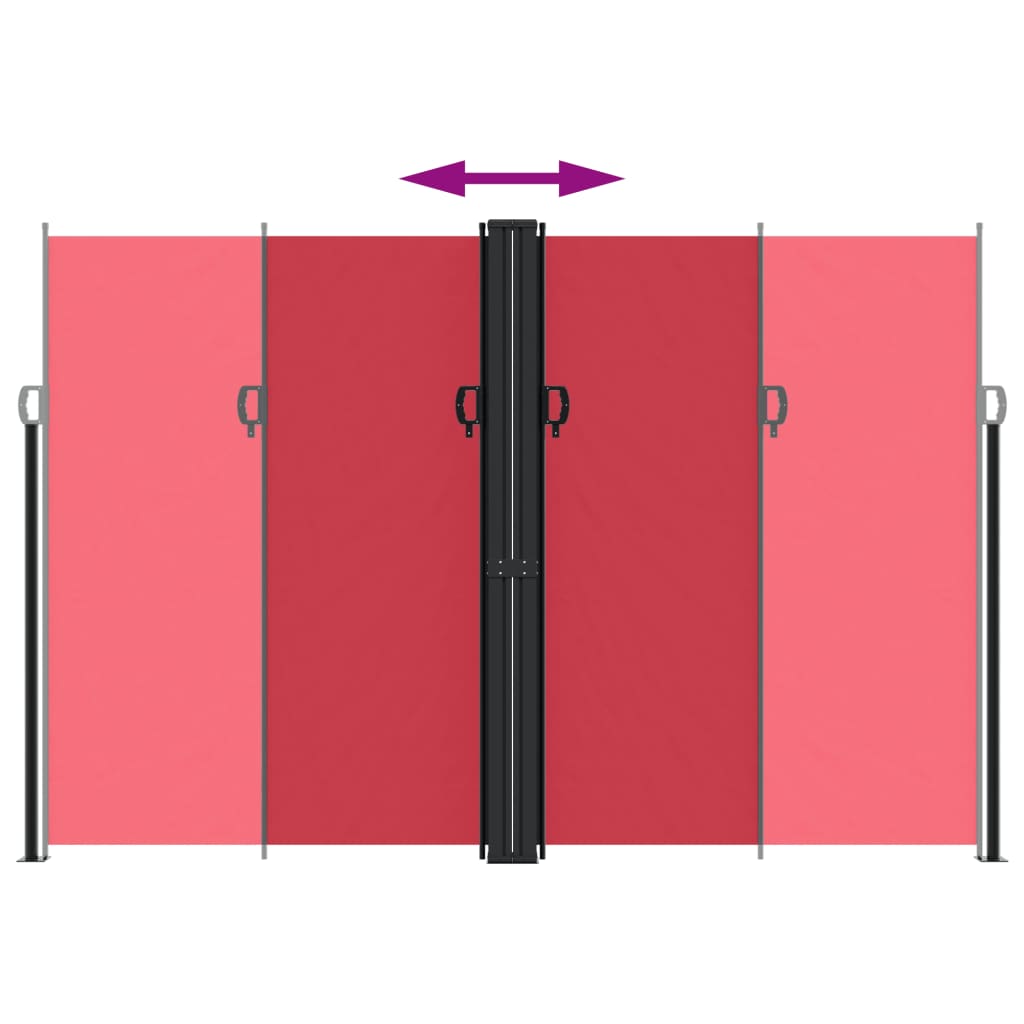 vidaXL Auvent latéral rétractable rouge 220x1000 cm