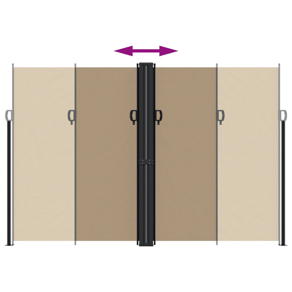 vidaXL Auvent latéral rétractable taupe 220x1000 cm