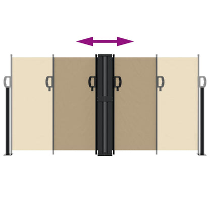 vidaXL Auvent latéral rétractable beige 120x1200 cm