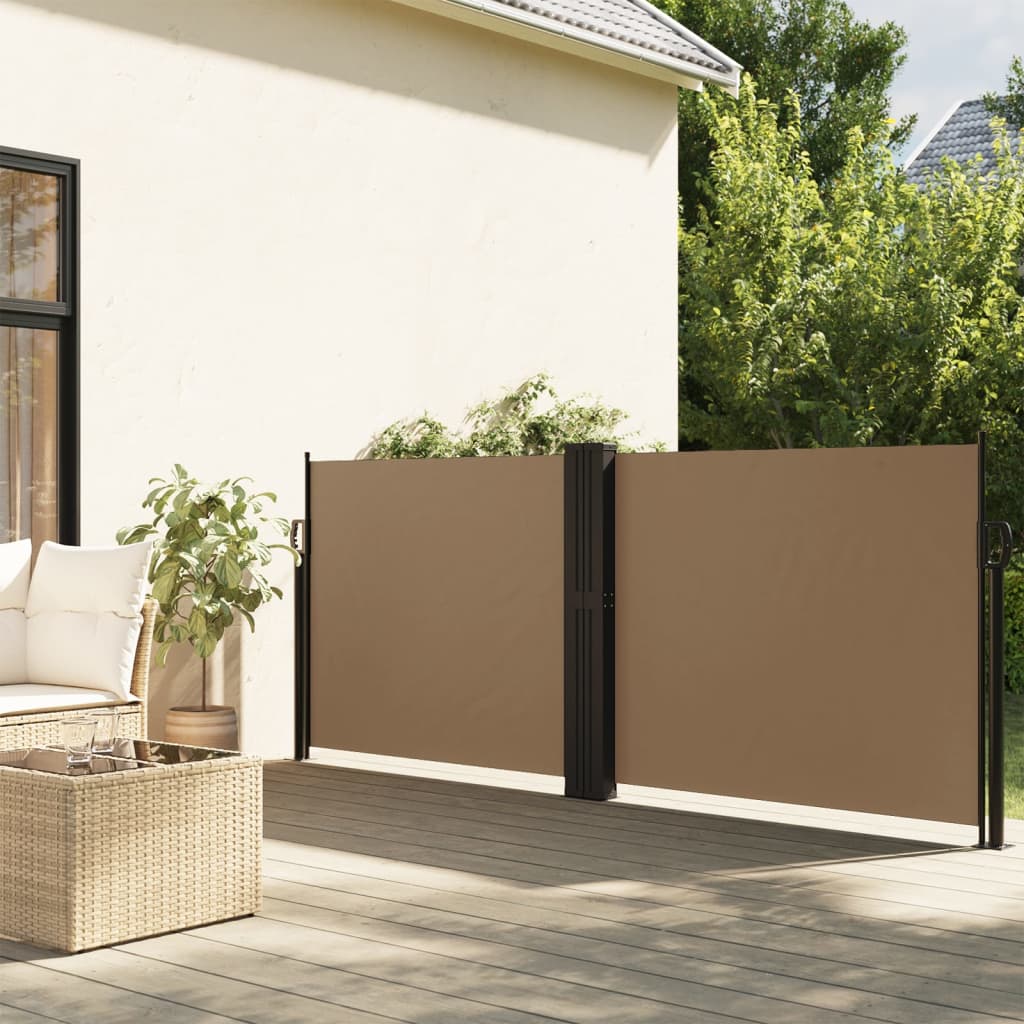 vidaXL Auvent latéral rétractable taupe 120x1200 cm