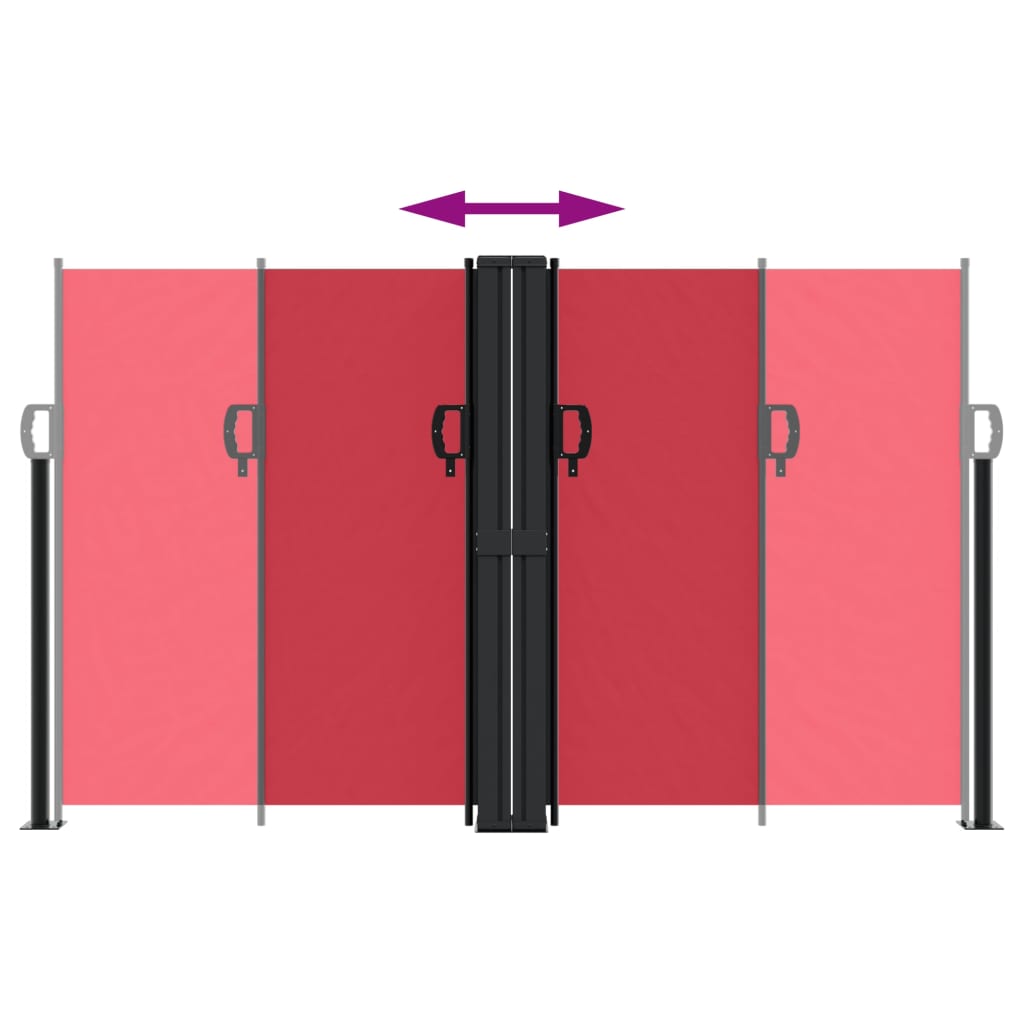 vidaXL Auvent latéral rétractable rouge 140x1200 cm