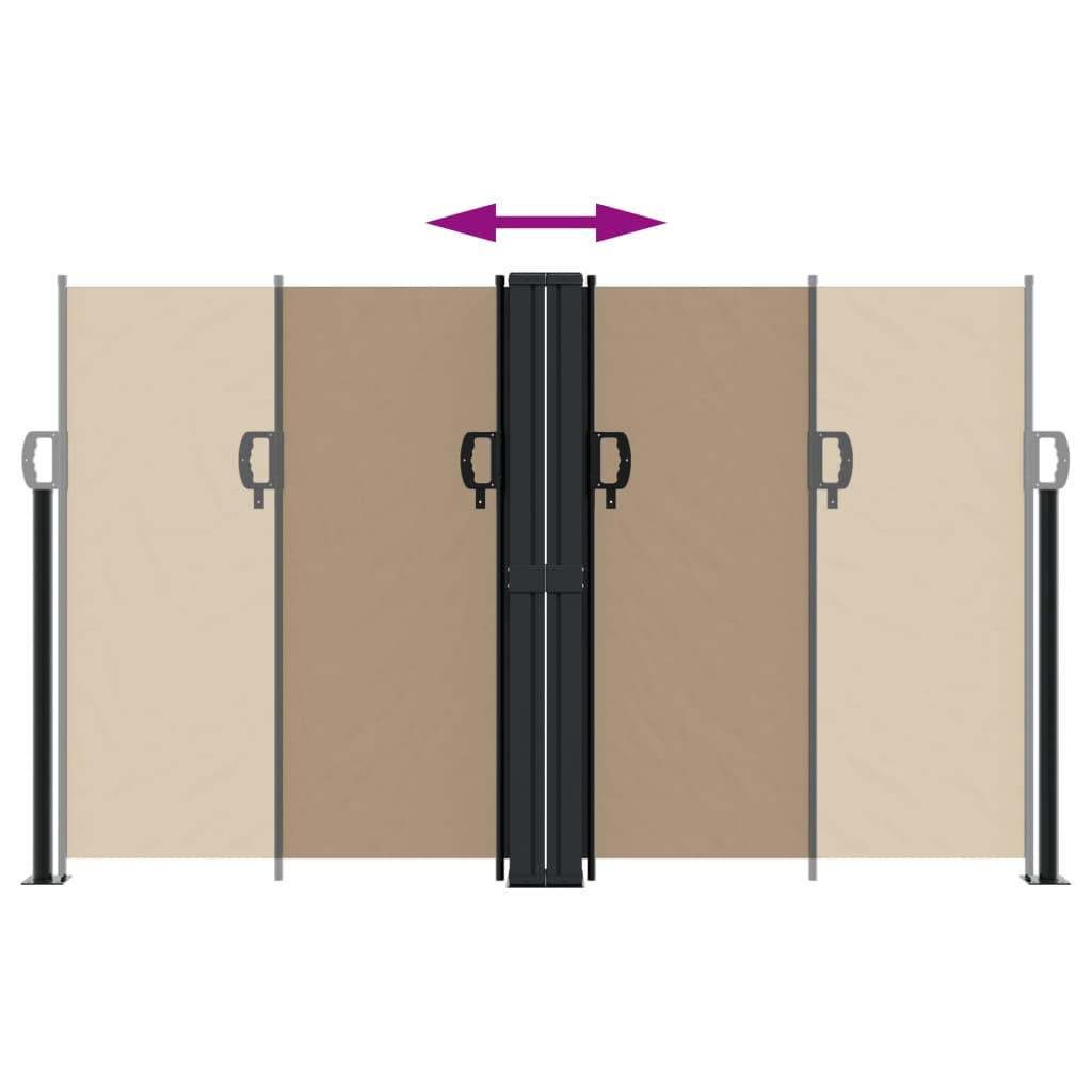 vidaXL Auvent latéral rétractable taupe 140x1200 cm