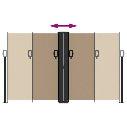 vidaXL Auvent latéral rétractable taupe 140x1200 cm