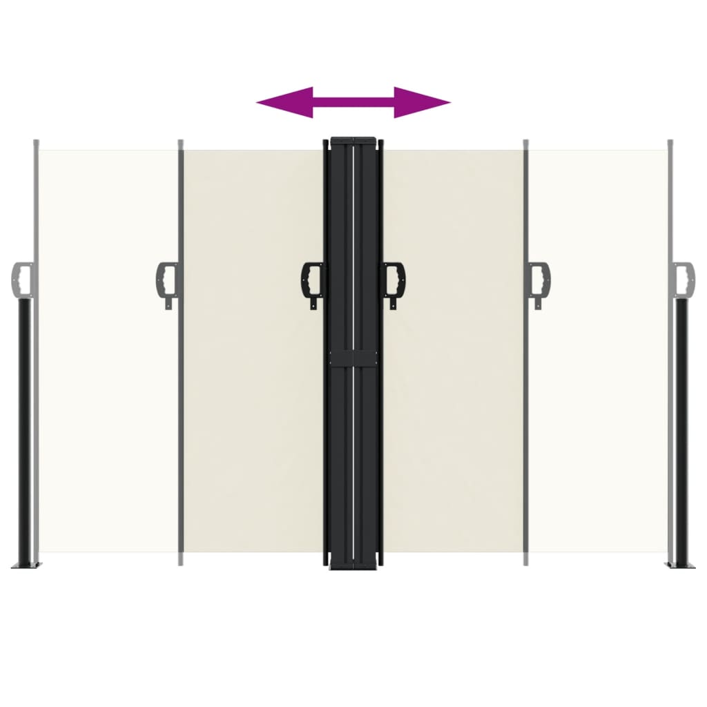 vidaXL Auvent latéral rétractable crème 160x1200 cm