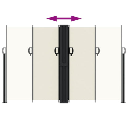 vidaXL Auvent latéral rétractable crème 160x1200 cm
