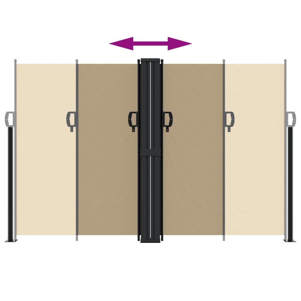 vidaXL Auvent latéral rétractable beige 160x1200 cm