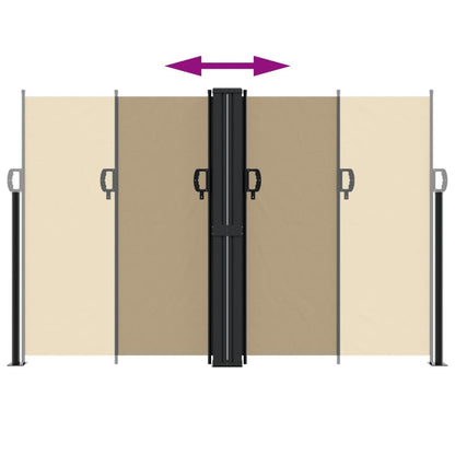 vidaXL Auvent latéral rétractable beige 160x1200 cm