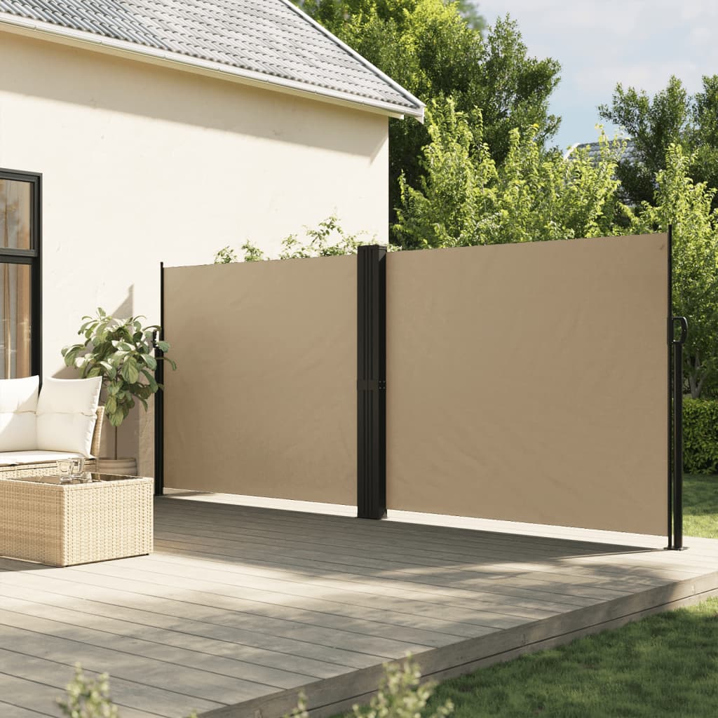 vidaXL Auvent latéral rétractable beige 160x1200 cm