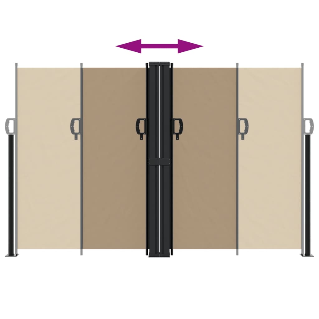 vidaXL Auvent latéral rétractable taupe 160x1200 cm