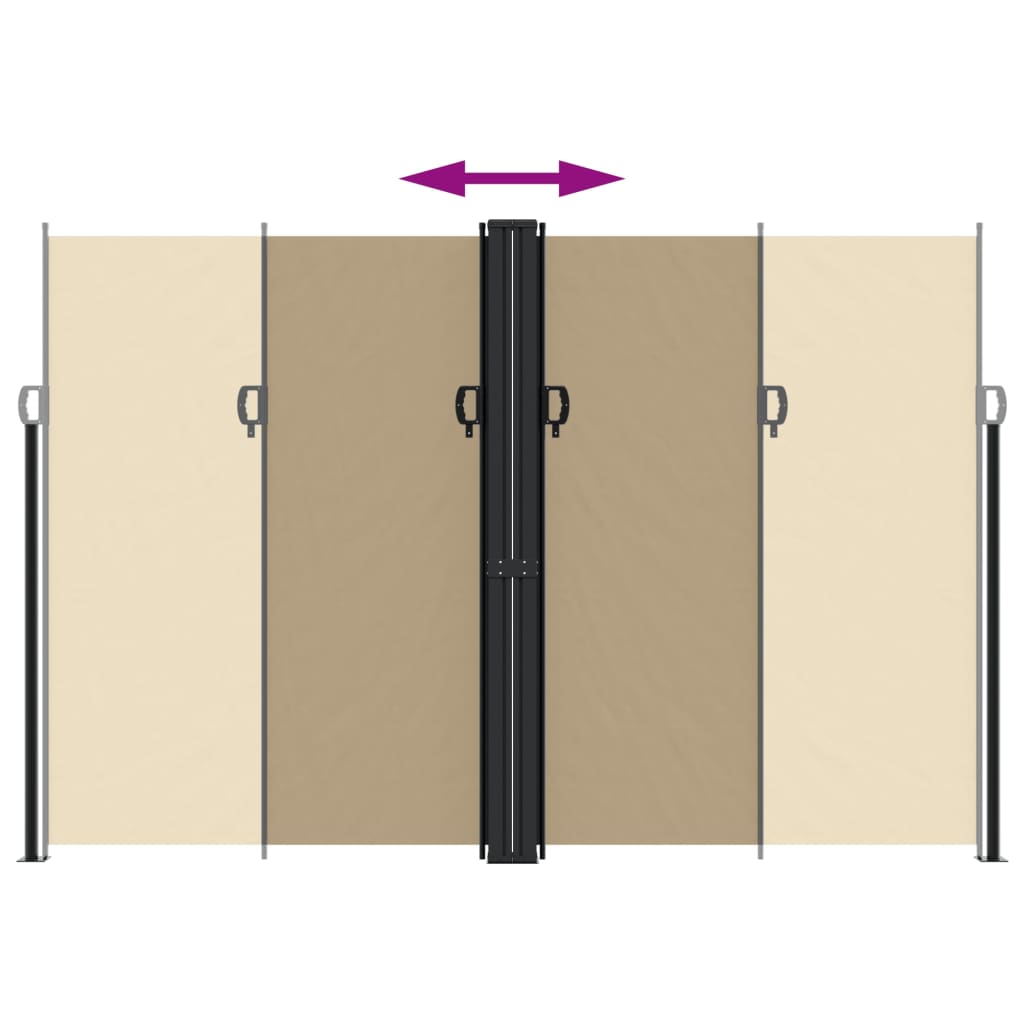 vidaXL Auvent latéral rétractable beige 220x1200 cm