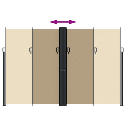 vidaXL Auvent latéral rétractable beige 220x1200 cm