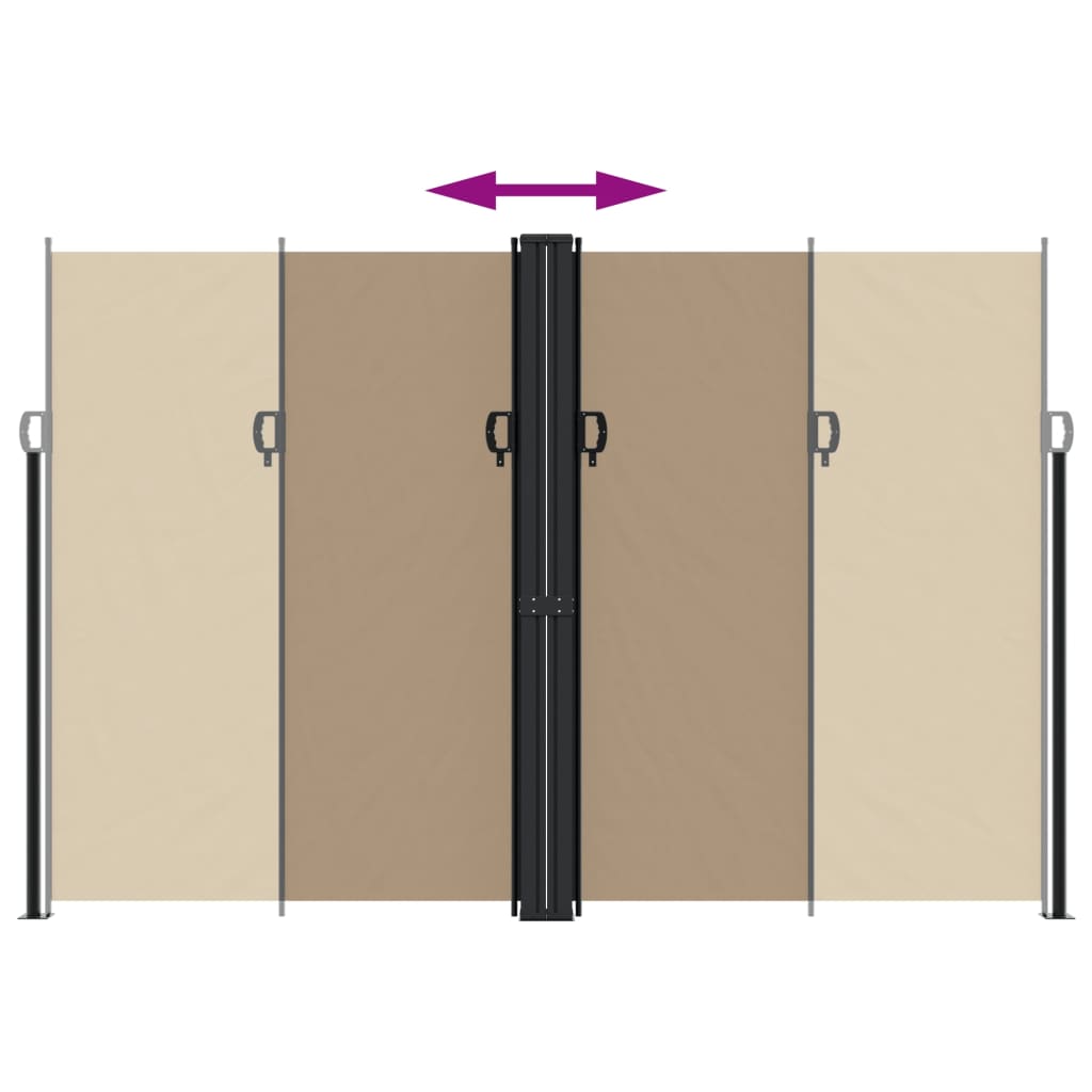 vidaXL Auvent latéral rétractable taupe 220x1200 cm