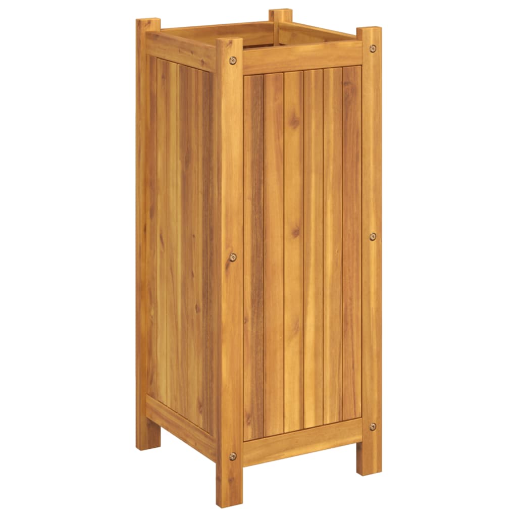 vidaXL Jardinière avec doublure 31x31x75 cm bois massif d'acacia